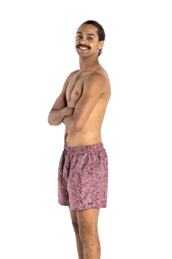 MENS SWIM SHORTS DUSTY BROWN